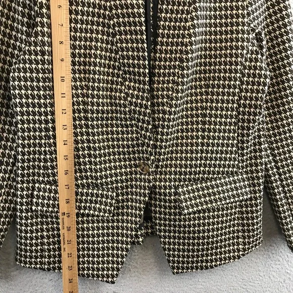 LIVERPOOL LOS ANGELES Womens Houndstooth Blazer Jacket Size S Button Brown - Picture 7 of 10